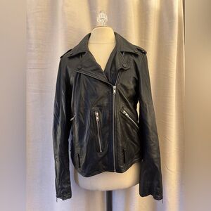 Quince Black Leather Moto Jacket